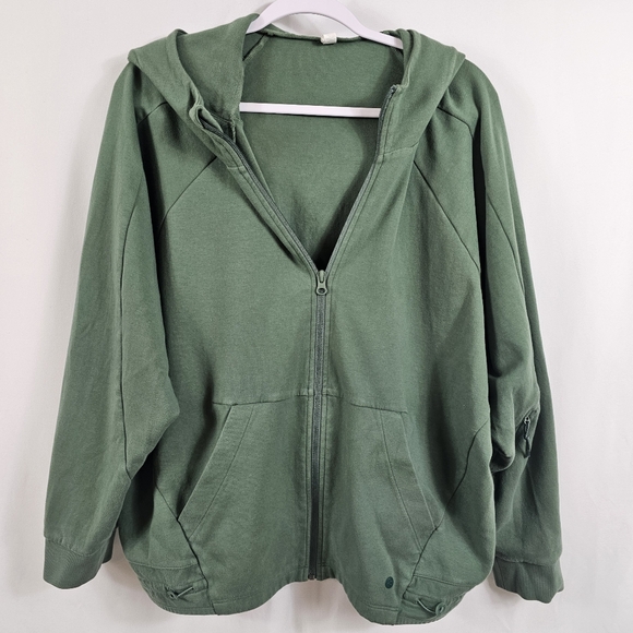 Zella Tops - Zella Zip Up Hoodie In Forest Green - XL